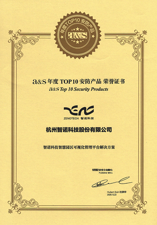 2020年度TOP10安防产品-MK体育电竞_MK（中国）官网智慧园区可视化管理平台